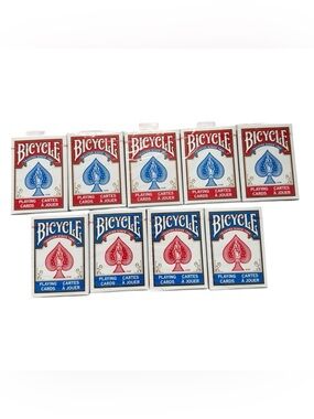 Bicycle Standard Playing Cards Lot 9 Decks 5 Red 4 Blue Sealed New Rider